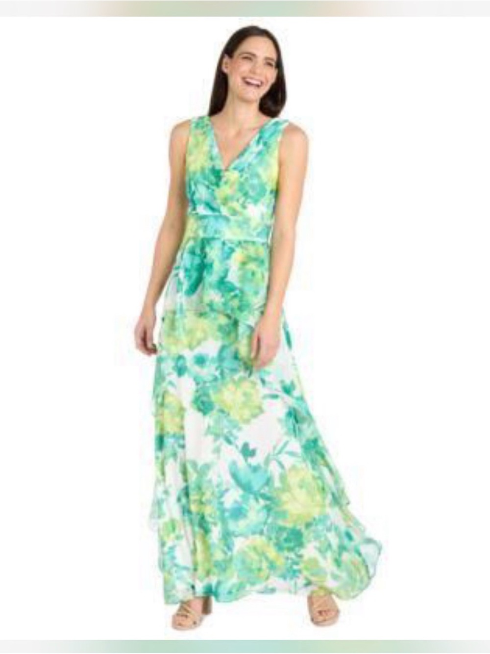 R&M Richards Petite Floral Maxi Dress – Size 8P – New With Tags